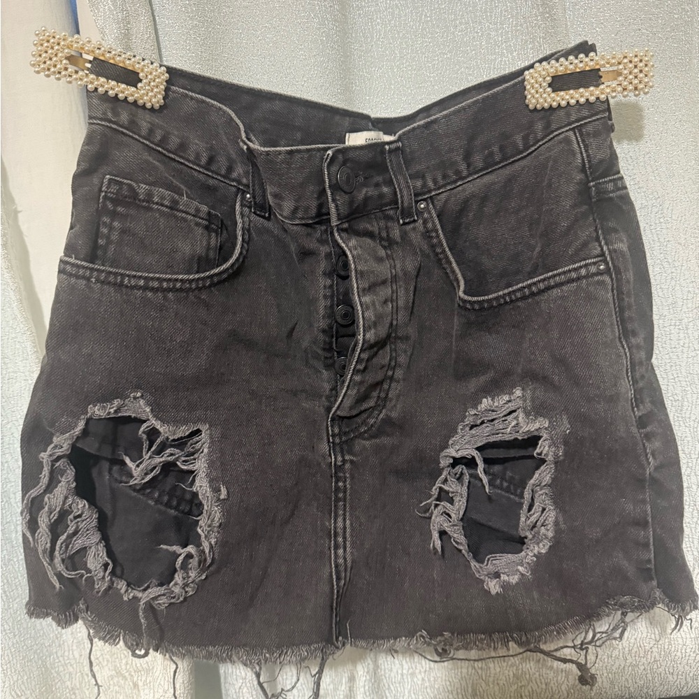 Black Denim Skirt